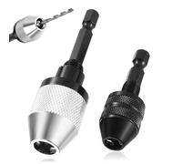 2 Adaptateurs de Mandrin Autoserrant, Mandrin Rapide sans Clé 1/4" Hexagonal, Compatible avec Forets 0,3-6,5mm et 0,3-3,6mm, pour Perceuses et Visseuses