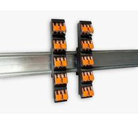 2 adaptateurs de rail DIN pour 5 bornes de connexion Wago 221-413 | Bornes incluses