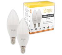 2 Ampoules LED connectées Wi-Fi + BT, LED E14, Couleurs + blanc réglable, 5W - Konyks Antalya E14 Max Easy Dual Pack