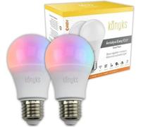 2 Ampoules LED - KONYKS - Antalya Easy E27 Dual Pack - Wifi + Bt - 11 W - Couleurs + Blanc - Compatible Alexa / Google Home