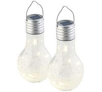 Lunartec 2 ampoules solaires à LED aspect craquelé avec capteur de luminosité