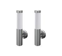 2 appliques murales cylindriques en acier inoxydable