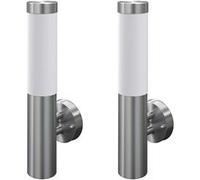 2 appliques murales cylindriques en acier inoxydable