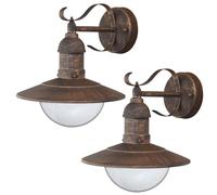 2 appliques murales extérieures Rabalux Oslo, finition dorée, pour façade, douille E27, puissance maximale 60 W, indice de protection IP43, 230 V