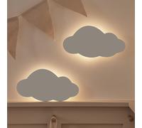 2 Appliques Murales Rechargeables Silhouette Nuage avec Télécommande