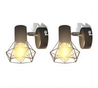 2 appliques murales Wireframe avec filament LED, ampoule, style industriel, noir