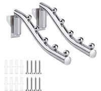 2 armoires pliantes pour balcon, supports métalliques à colonne avec bras pivotant en acier inoxydable