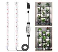 2 Barres LED pour Plantes, Lampe Croissance avec Minuterie 6/12/18H | Spectre Complet, 3 Modes, 5 Niveaux, pour Succulentes & Plantes Intérieur, Étagères et Montage Sous Meuble
