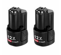 2 batteries de rechange 12V 3,0Ah Li-Ion, compatibles avec le système de batteries Bosch Professional GBA 12V – Lot de deux batteries pour outils, avec indicateur de charge LED