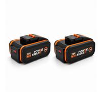 2 batteries de rechange 20V, 8Ah, lithium-ion, compatibles avec le système PowerShare de WORX – Batteries pour outils avec indicateur de niveau de charge – Lot de 2