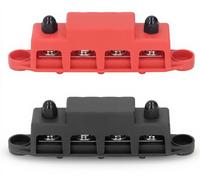 2 blocs de distribution de courant en courant continu, 48V, 250A, avec vis M8 et 4 bornes en barrette de connexion