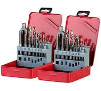 AGT 2 boîtes avec 14 forets et 14 tarauds HSS-G pour perceuse et 2 tourne-à-gauche