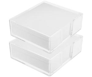 2 boîtes Bloc-notes Cube en Papier, Boîte Transparente, 11,5x10,5x3,8cm | Extraction Facile, Écriture Fluide, Usage Quotidien, pour Bureau, Voyage, Élèves, Journaling, Carnets