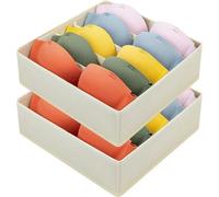2 boîtes de rangement, organiseur de tiroir à 6 compartiments pour sous-vêtements, boîte en tissu, organiseur de tiroir pour ranger les soutiens-gorge, séparateur de tiroir, pour la maison, la chambre