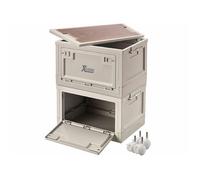 2 boîtes de rangement pliables 30 L AB-100 avec couvercle et 4 roulettes