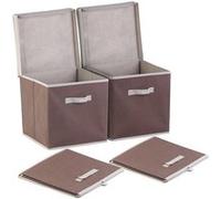 2 boîtes de rangement pliables avec couvercle - Brun Brun G