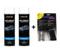 2 Bombes De Peinture Anti Gravillons Blanc Motip Avec Pistolet Pour Bombe Aérosol