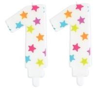 2 bougies d'anniversaire chiffre 1 Blanc G