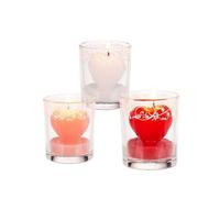 2 Bougies décoratives coeurs en verre