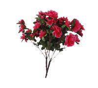 2 Bouquets Fleur Azalée Artificielle Bouquet de Mariage Décoration Rose Rouge