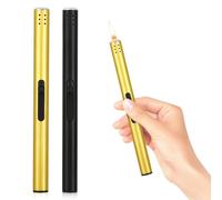 2 briquets, gaz rechargeable pour briquets, briquet long et coupe-vent | pour Camping en plein air, barbecue, cuisine, cadeaux pour hommes (vendu sans gaz butane)