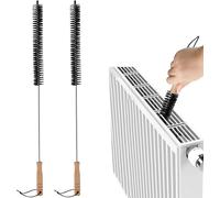 2 Brosse Radiateur De 80 cm avec Manche en Bois Universelle Brosse pour Radiateurs Plats, À Ailettes, Stores Et Joints | Élimination Efficace De La Poussière pour Radiateurs