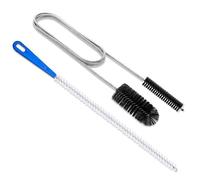 2 brosses déboucheur flexible double tête - Noir - Pour évier, canalisation, nettoyage tube