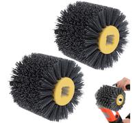 2 brosses en nylon, granulométrie 120, brosse abrasive, brosse de polissage, rouleau de filage, brosse pour tambour abrasif, ponceuse, meuleuse de brosses, satinage
