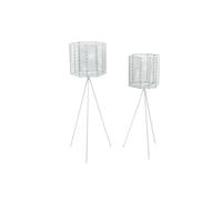 2 Cache-pots sur pieds en métal Mesh - Blanc