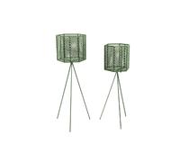 Present Time - 2 Cache-pots sur pieds en métal Mesh - Vert - Mesh Vert G