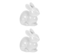 2 cache-vis de cuvette lapin en céramique blanc pour toilette | Couvercles décoratifs pour boulons, fixation universelle, pose simple, entretien facile, salle de bain