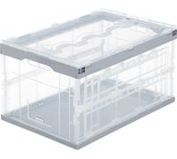 2 caisses de transport professionnelles, robustes, usage professionnel, plastique haut de gamme, qualité supérieure, 60 L, caisse pliable HBT 31,5 x 59,5 x 39,5 cm, gris