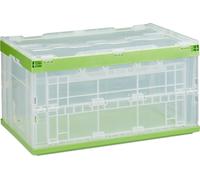 2 caisses de transport professionnelles, robustes, usage professionnel, plastique haut de gamme, qualité supérieure, 60 L, L x l x H : 31,5 x 59,5 x 39,5 cm, vert
