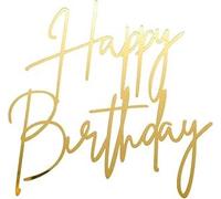2 Cake Topper Anniversaire Or 15cm Decoration Gateau Joyeux Anniversaire | Personnalisable, pour fete, prenom grave, buffet, evenement, celebration, patisserie, dessert, noms, lettres, motif