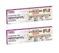 2 calendriers des Anniversaires en bois 40 x 12 cm