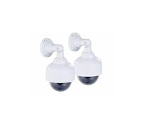VisorTech Caméras dôme factices – coupole transparente, support mural – Lot de 2