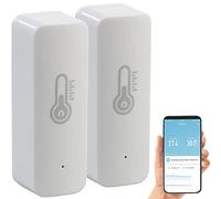 Luminea Home Control 2 capteurs de température et d'humidité de l'air connecté avec commandes vocales