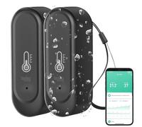 Luminea 2 capteurs de température et d'humidité étanches connectés - noir