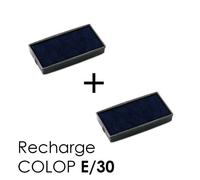 2 Cassette D'encre E/30 Recharge Pour Tampon Colop Printer 30 Bleu