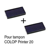 2 Cassette D'encre Recharge Pour Tampon Colop Printer 20 38x14mm Bleu