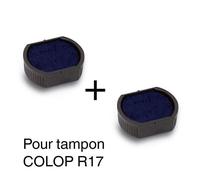 2 Cassette D'encre Recharge Pour Tampon Colop Printer R17 17mm - Noir Rouge