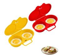 2 Cavités Cuiseur Oeufs Micro Ondes, Plastique PP Cuit Oeuf Micro Onde | 2 Cavités Cuiseur Oeuf Micro Ondes, œufs Plat Mollets Durs Antiadhésive Sans Huile, Facile À Nettoyer