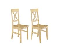 2 chaises de cuisine, chaise de salle à manger, chaise en pin massif naturel 90.71-23-D