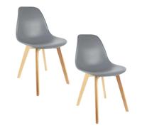 Toilinux.com 2 Chaises Design scandinave à Coque Holga - Gris
