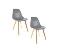 - 2 Chaises design scandinave à coque Holga - Gris - Holga