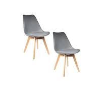 - 2 Chaises design scandinaves rembourrées Cocooning - Gris - Cocooning