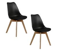 2 Chaises design scandinaves rembourrées Cocooning - Noir