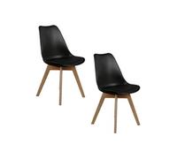 - 2 Chaises design scandinaves rembourrées Cocooning - Noir - Cocooning