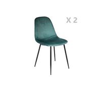 - 2 Chaises design velours Giulia - Bleu canard - Giulia