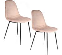2 Chaises design velours Giulia - Rose